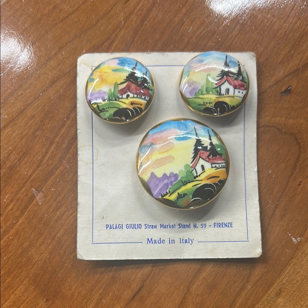 Hand-Painted Earrings - Multicolor